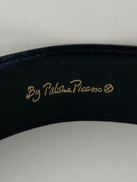 Paloma Picasso Vintage Triple X (Kiss) Black Leather Belt/L/Excellent Condition! main image 4